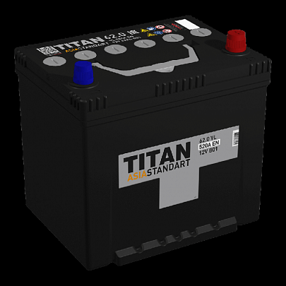 Аккумулятор Titan AsiaStandart 6CT-62 Ач обр. пол. (D23L)