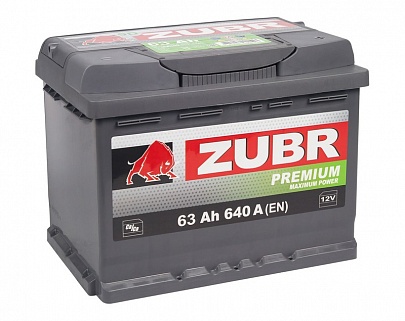 Аккумулятор ZUBR Premium 6СТ-63 Ач обр. пол. (L2)