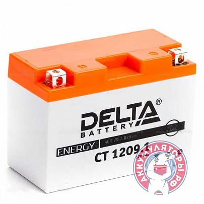 Аккумулятор Мото Delta CT 1209.1, 9 Ач прям. пол. 12В (YT9B-BS)