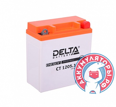 Аккумулятор Мото Delta CT 1205.1, 5 Ач обр. пол. 12В (YB5L-B, 12NS-3B)