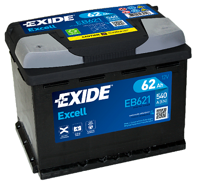 Аккумулятор EXIDE EXCELL 6СТ-62 Ач обрат.пол. (L2)