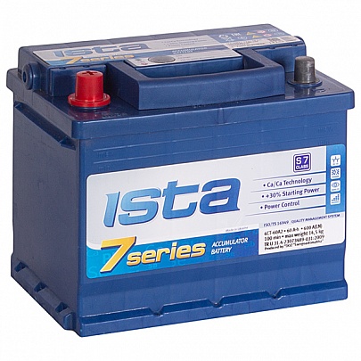 Аккумулятор ISTA 7 Series 6СТ-60 Ач прям.пол.(L2)