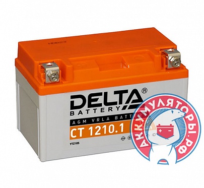 Аккумулятор Мото Delta CT 1210.1, 10 Ач прям. пол. 12В (YTZ10S)